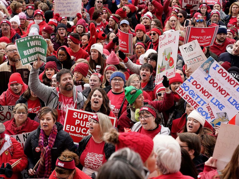 Thousands Of Indiana Teachers Convene For Massive Red For Ed Rally 