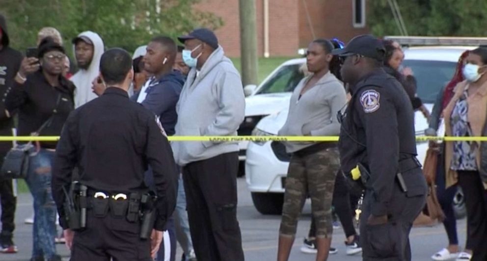 PHOTO: 	The scene of a fatal police shooting in Indianapolis, May 6, 2020.