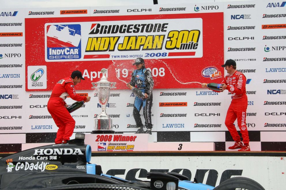 PHOTO: Danica Patrick becomes the first woman to win an IndyCar race after her victory at the 2008 Indy Japan 300. 