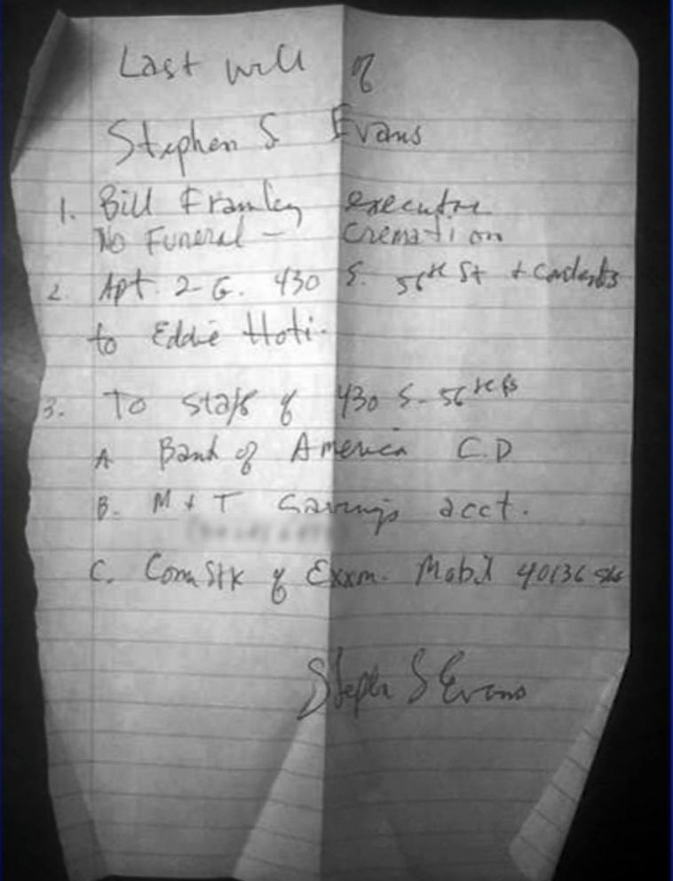 PHOTO: Stephen Sullivan Evans passed away in September and left his doorman his $4.2 million second-floor studio apartment in a handwritten will.