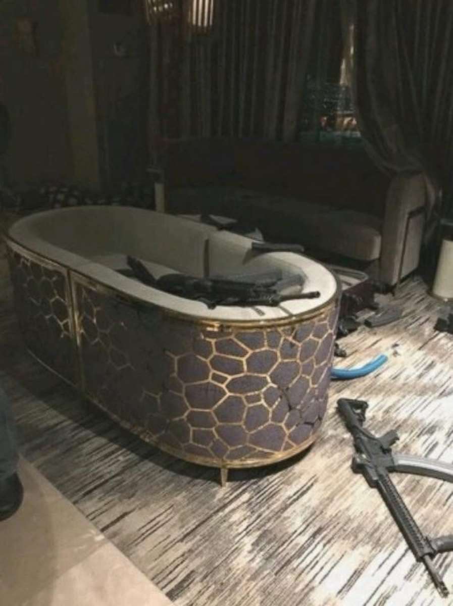 Inside gunman Stephen Paddock's hotel room at the Mandalay Hotel in Las Vegas.