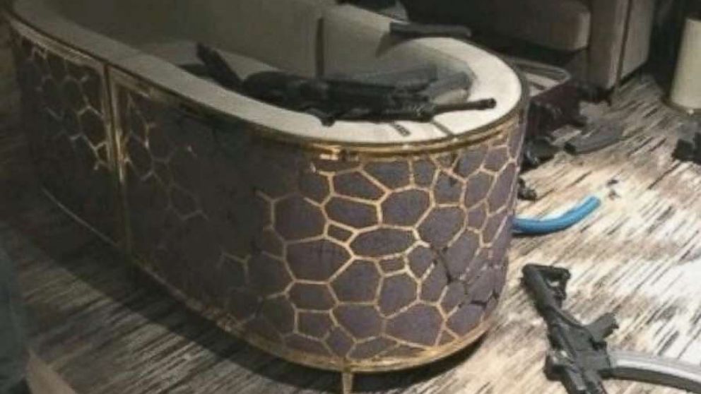 Inside gunman Stephen Paddock's hotel room at the Mandalay Hotel in Las Vegas.