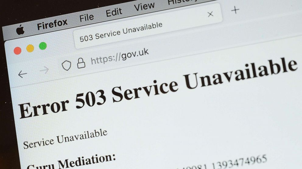 PHOTO: In this Photo illustration, a screen displays a holding page of the Gov.UK Government website portal on June 8, 2021 in London.