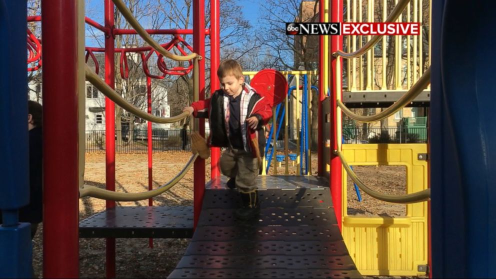 PHOTO: The Boyles' oldest son, who was born in Taliban captivity, plays on a playground.