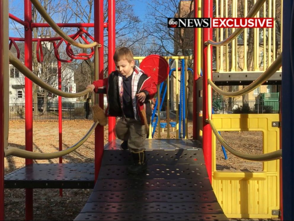 PHOTO: The Boyles oldest son, who was born in Taliban captivity, plays on a playground.