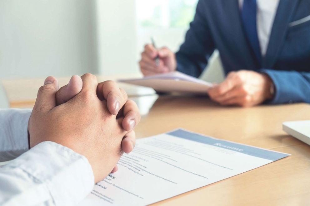 PHOTO: A man is being interviewed for a job in an undated stock photo. 