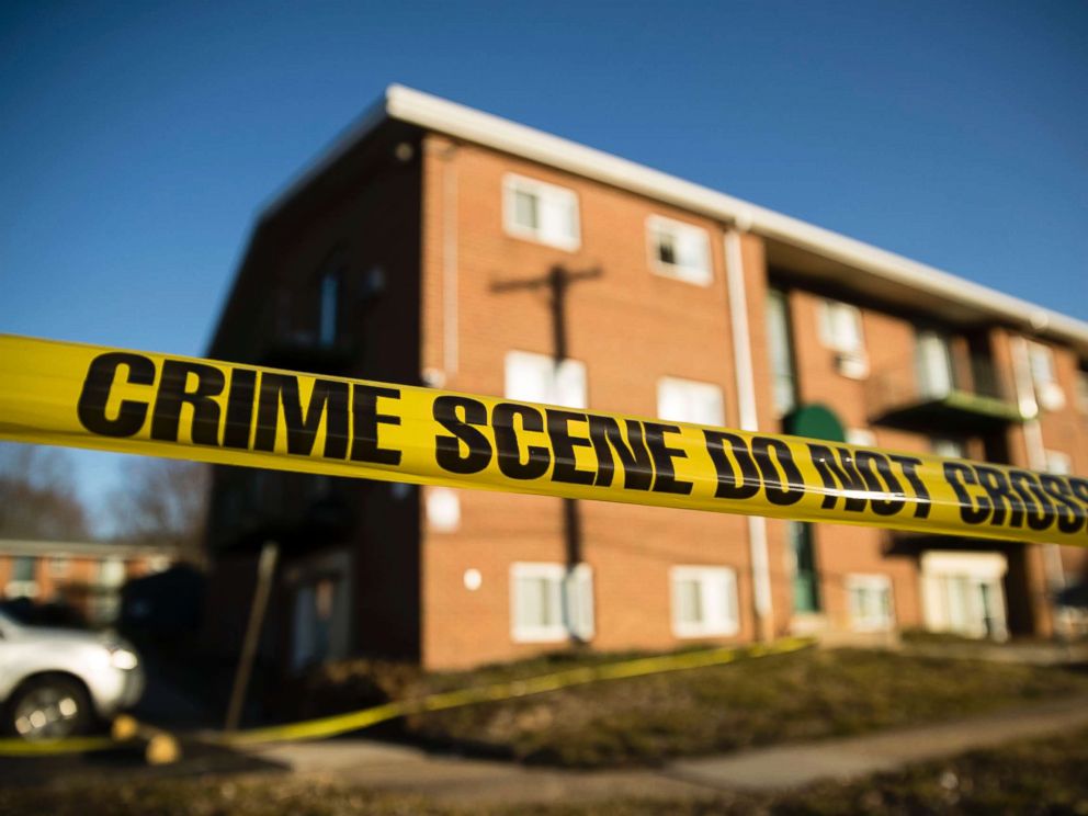 PHOTO: Crime scene tape surrounds the Robert Morris Apartments in Morrisville, Pa., Feb. 26, 2019.