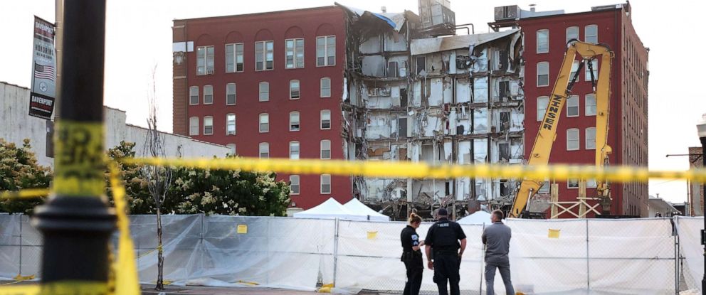 PHOTO: Search and rescue effort continue at a six-story apartment building nearly a week after a section of the building collapsed on June 4, 2023 in Davenport, Iowa.