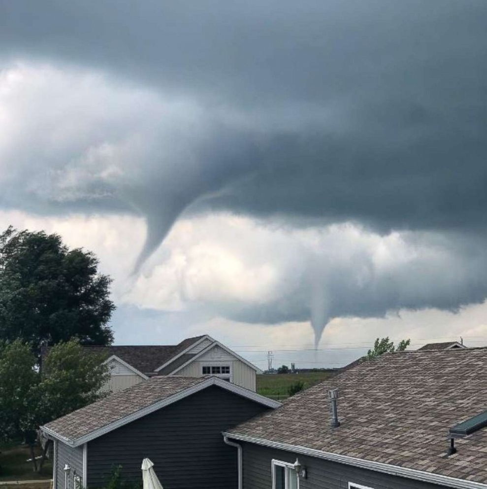 PHOTO: Two funnels were seen in Iowa July 19, 2018 and posted to Instagram.