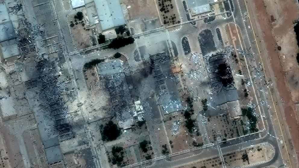PHOTO: This satellite image provided by Maxar Technologies shows extensive new building damage across the Isfahan facility in Iran after U.S. strikes, June 22, 2025.