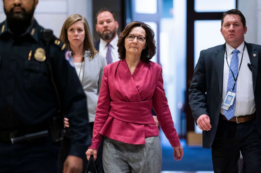 PHOTO: CIA Director Gina Haspel prepares to join a briefing for lawmakers on U.S. engagements with Iran in the U.S. Capitol in Washington, Jan. 8, 2020.