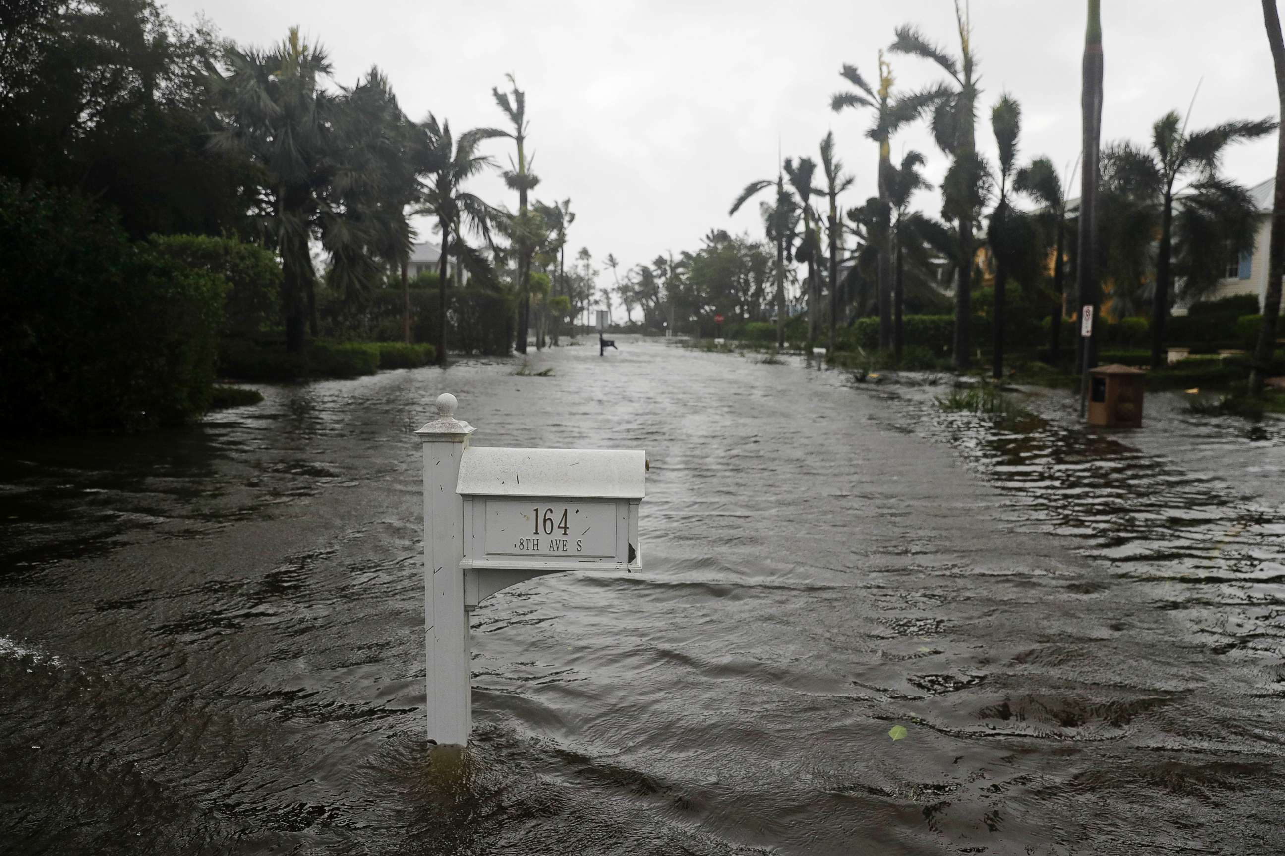 PHOTO: A street is flooded as Hurricane Irma passes through Naples, Fla., Sept. 10, 2017.