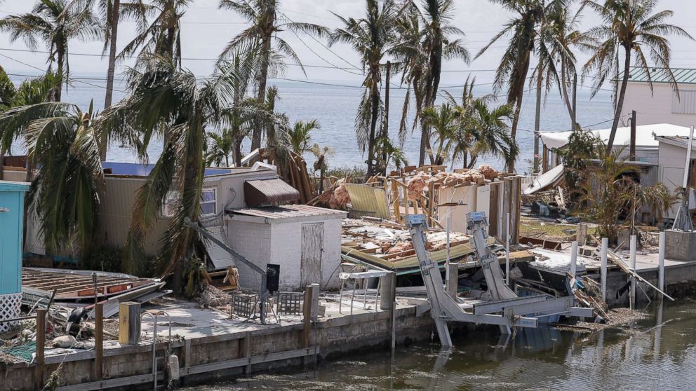Homes are destroyed after Hurricane Irma struck the Florida Keys in Marathon, Fla., Sept. 12, 2017.