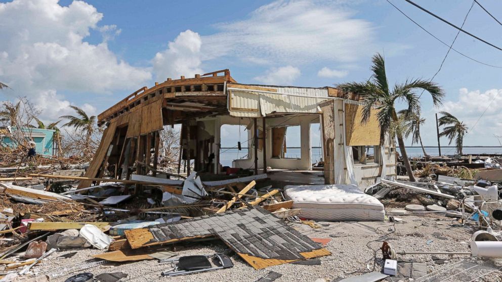 PHOTO: Debris surrounds a destroyed structure in the aftermath of Hurricane Irma, Wednesday, Sept. 13, 2017, in Big Pine Key, Fla.