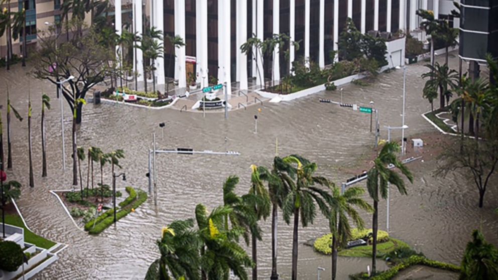 Flooded streets in Miami, Florida, Sept. 10, 2017.