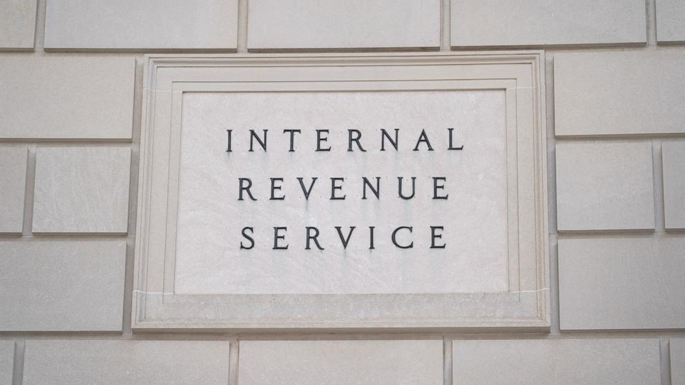 PHOTO: A sign is seen at the U.S. Internal Revenue Service building in Washington, February 20, 2025. 