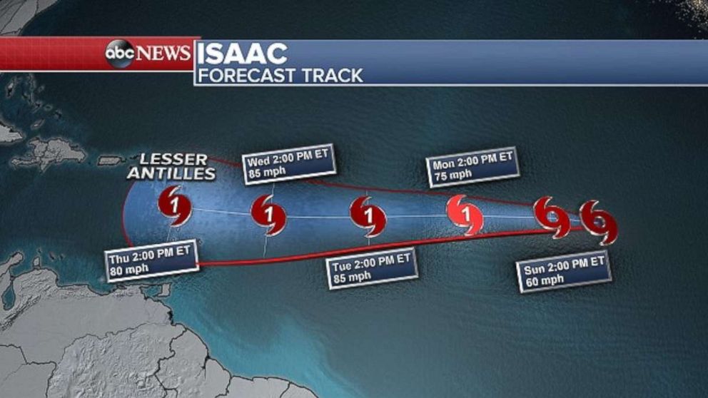 PHOTO: Isaac is forecast to strengthen into a hurricane as it moves toward the Caribbean.