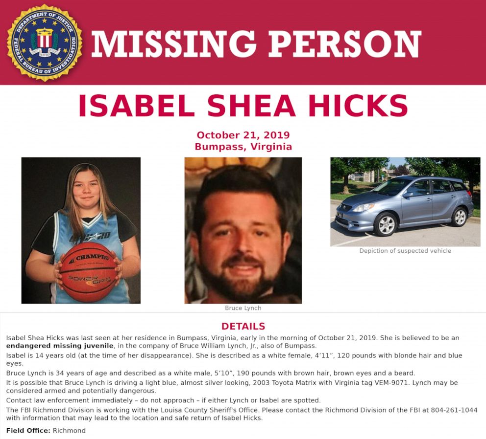 PHOTO: A missing poster for Isabel Hicks. 