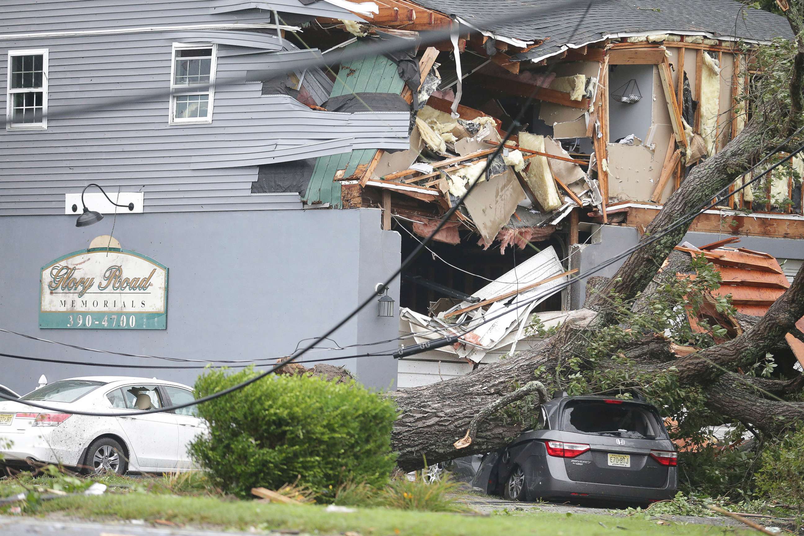 PHOTO: A tornado tore through Marmora, N.J. causing damage to Glory Road Memorials Tuesday, Aug. 4, 2020 during Tropical Storm Isaias.  