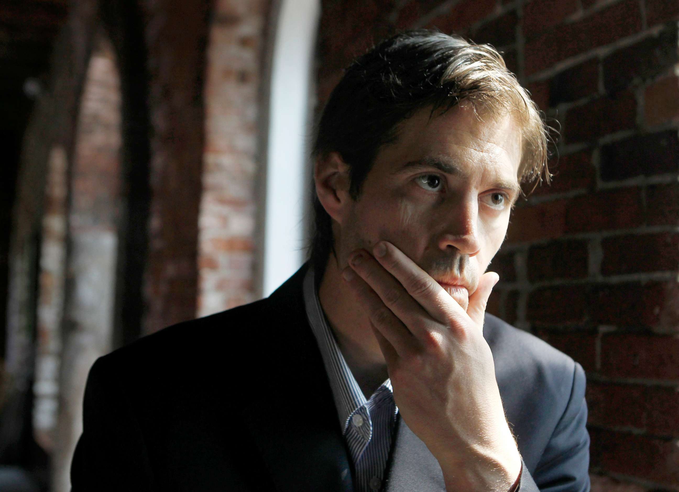 PHOTO: Journalist James Foley responds to questions during an interview with The Associated Press in Boston, May 2011.