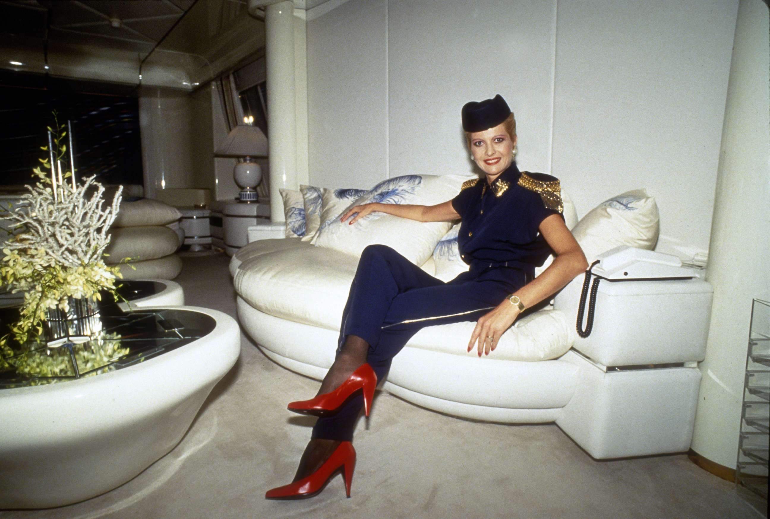 PHOTO: Ivana Trump aboard the Trump Princess super yacht, circa 1988, in New York City.