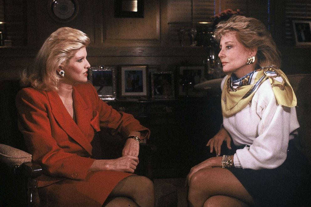 PHOTO: ABC's Barbara Walters interviews Ivana Trump for the TV show 