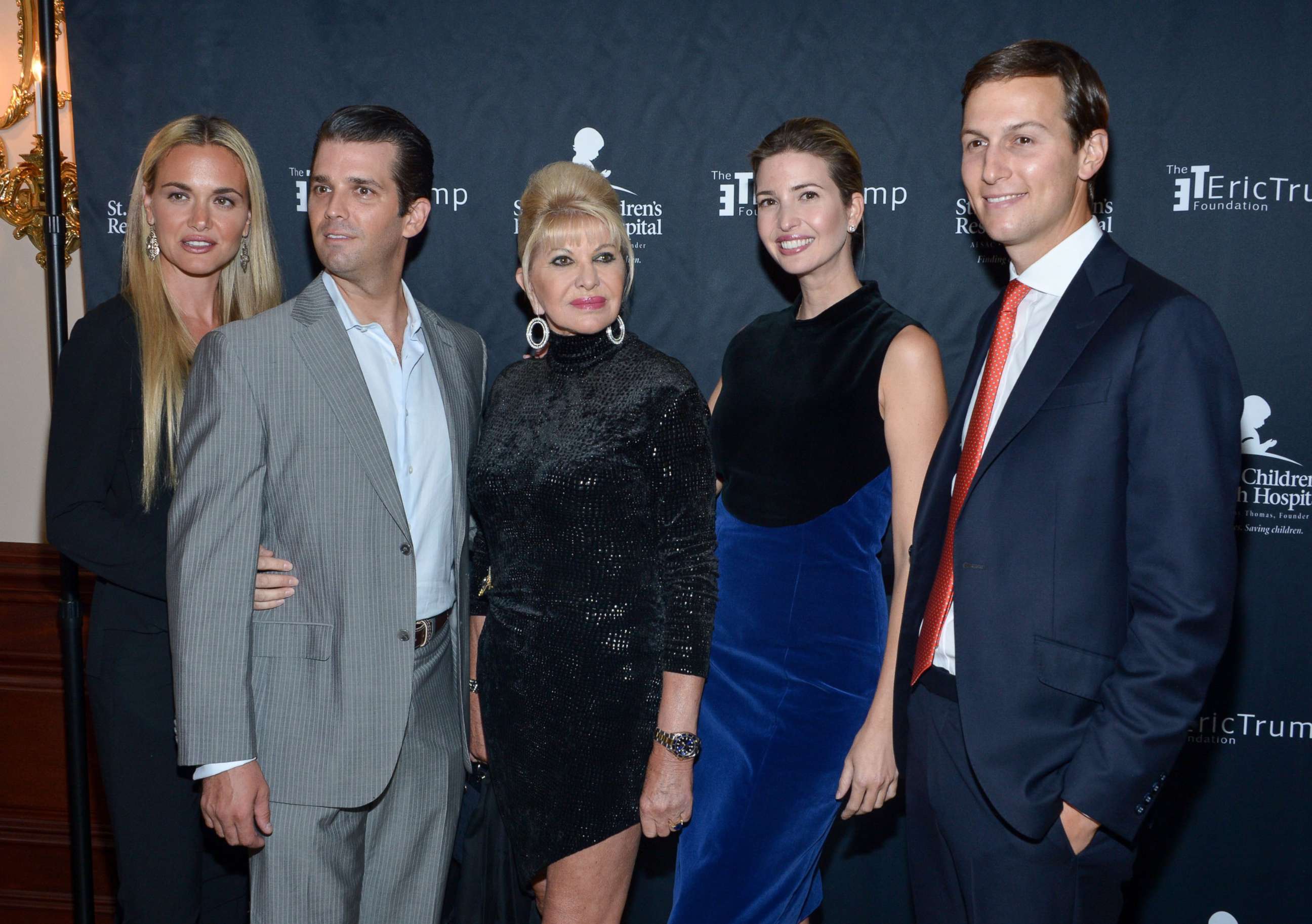 PHOTO: Donald Trump Jr., Ivana Trump, Ivanka Trump and Jared Kushner attend the 9th Annual Eric Trump Foundation Golf Invitational Auction & Dinner at Trump National Golf Club Westchester, in Briarcliff Manor, N.Y., Sept. 21, 2015