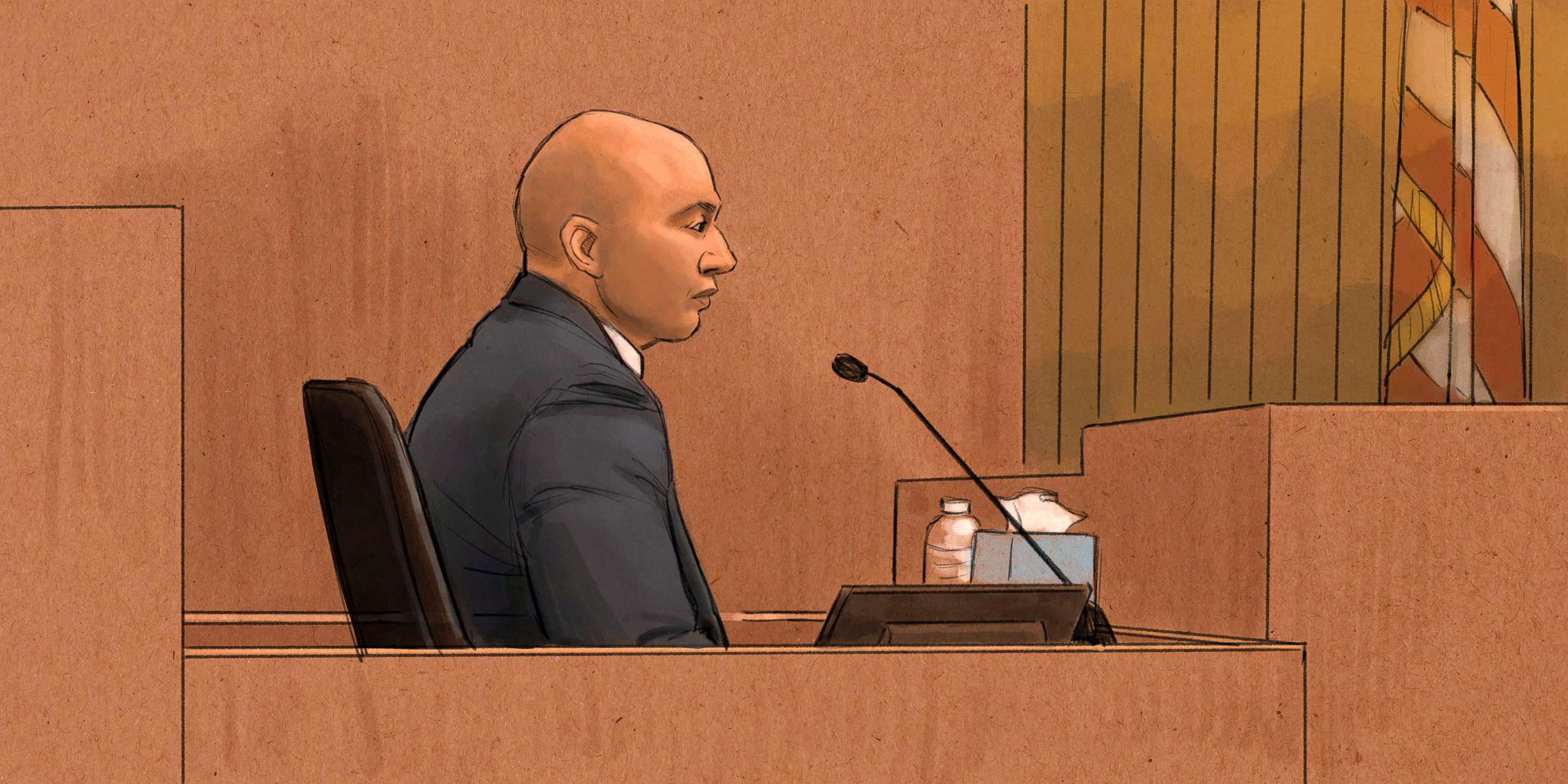 PHOTO: In this courtroom sketch, former Minneapolis Police Officer J. Alexander Kueng testifies during his trial in the killing of George Floyd in federal court in St. Paul, Minn., Feb. 16, 2022.