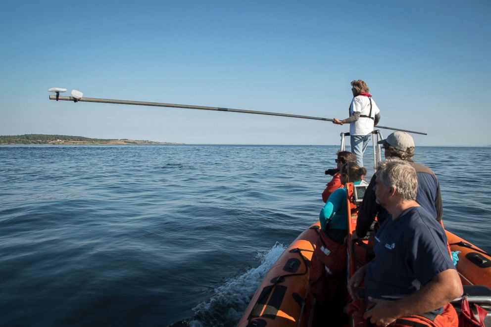 PHOTO: Jeff Foster prepares to take a breath sample from J50, Aug. 9, 2018.