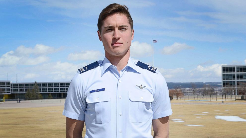 Cadet 3rd Class Jack Bell, Cadet Squadron 29, poses for a photo on the Terrazzo at the U.S. Air Force Academy, Colo., March 19, 2018.
