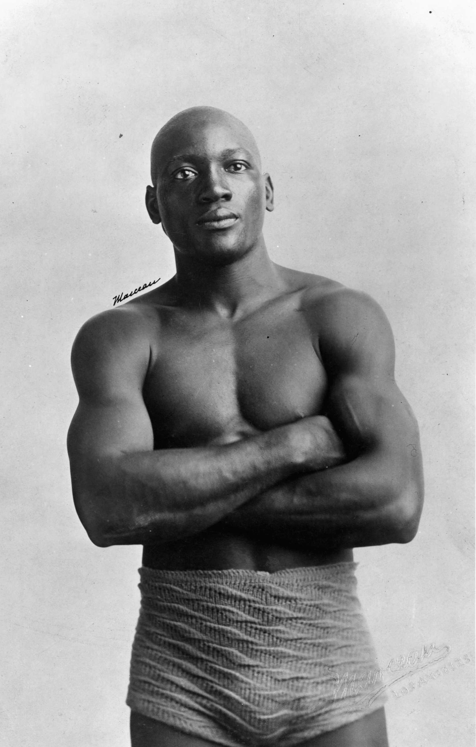 PHOTO: American boxer Jack Johnson poses for a portrait circa 1900.