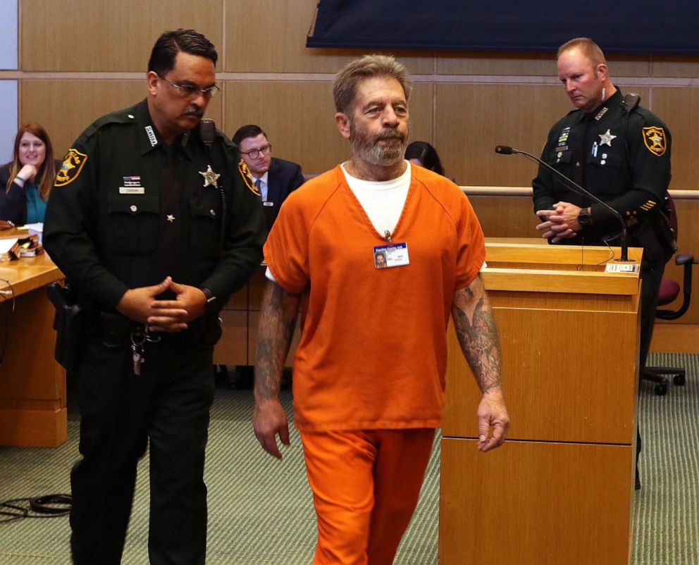 PHOTO: In an evidentiary hearing in the case of James Dailey, who faces execution for the 1985 murder of Shelly Boggio, co-defendant Jack Pearcy leaves the courtroom after refusing to testify, March 5, 2020 in Clearwater, Fla.