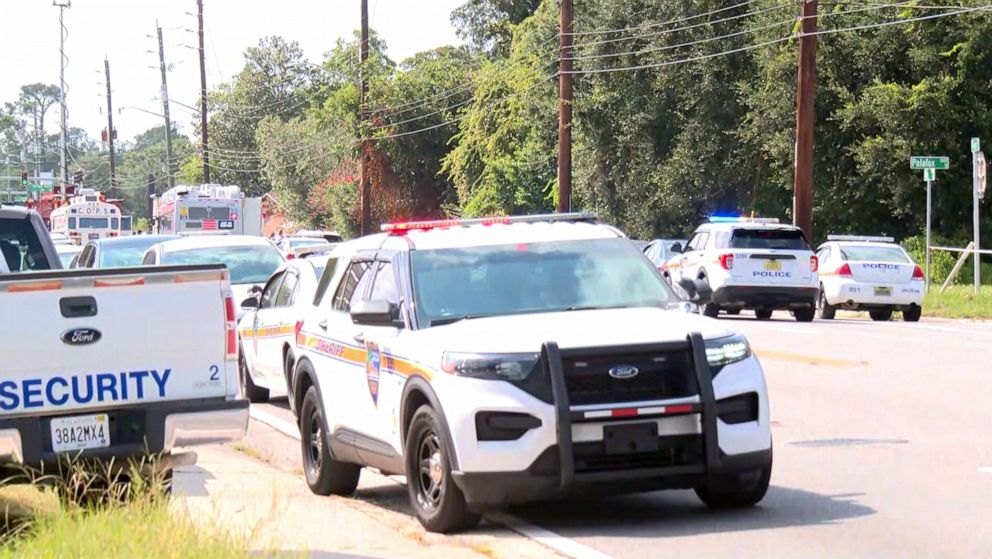 PHOTO: In this screen grab from a video, law enforcement officials work at the scene of a shooting in Jacksonville, Fla., on Aug. 26, 2023.