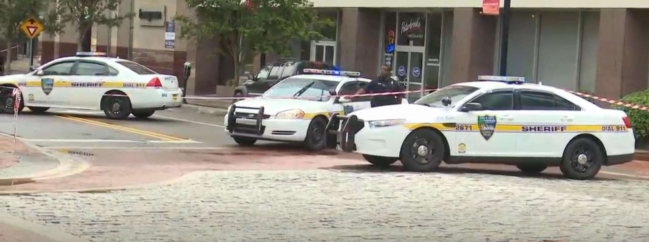 PHOTO: Multiple people are dead after a mass shooting at the Jacksonville Landing in Jacksonville, Fla., Aug. 26, 2018.