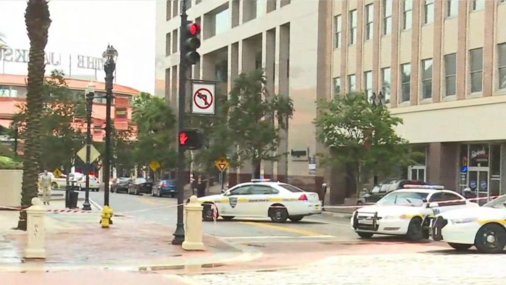 PHOTO: Multiple people are dead after a mass shooting at the Jacksonville Landing in Jacksonville, Fla., Aug. 26, 2018.