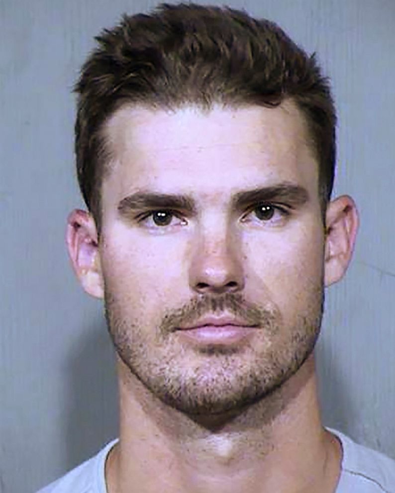 PHOTO: This Oct. 6, 2019, booking photo provided by the Maricopa County Sheriff's Office in Phoenix shows San Diego Padres pitcher Jacob Nix.