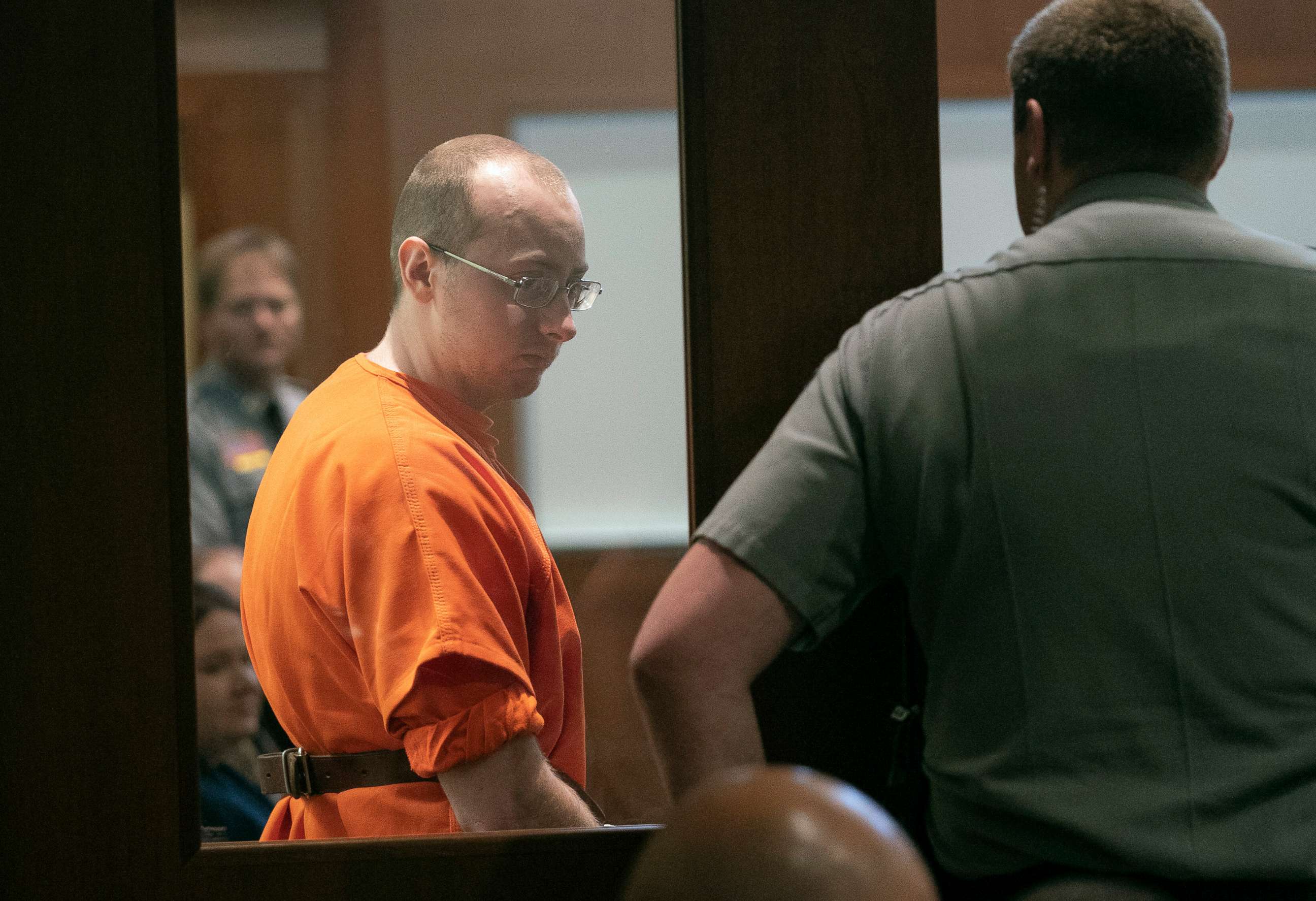 PHOTO: Jake Patterson walked into court for his sentencing in the murder of James and Denise Closs at the Barron County Justice Center in Barron, Wis., May 24, 2019.