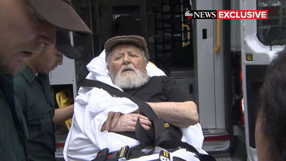 PHOTO: Jakiw Palij, who served as a guard at a Nazi labor camp, is detained by ICE agents at his home in Jackson Heights, Queens, New York, Aug. 20, 2018.