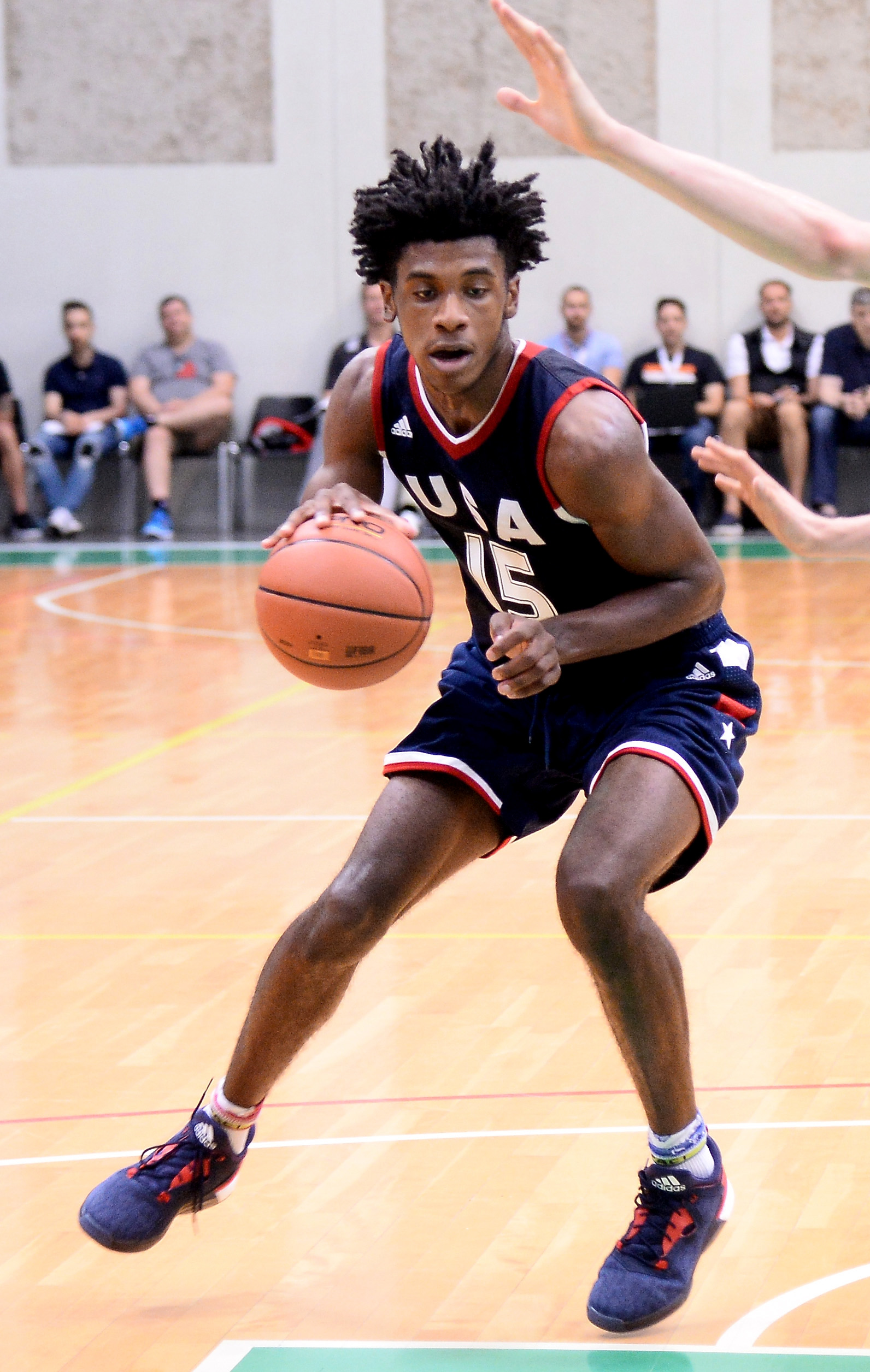 PHOTO: Jalen Hill of Team USA during Adidas Eurocamp Day One at La Ghirada sports center, June 10, 2016, in Treviso, Italy.