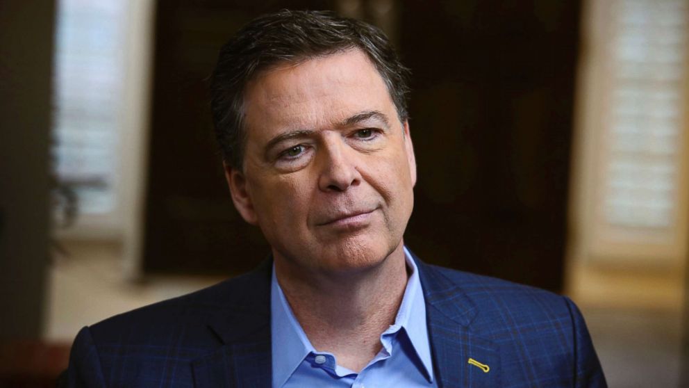 In this image released by ABC News, former FBI director James Comey appears at an interview with George Stephanopoulos that will air during a primetime "20/20" special on April 15, 2018 on the ABC Television Network. Comey's book, "A Higher Loyalty: Truth, Lies, and Leadership," will be released on Tuesday.