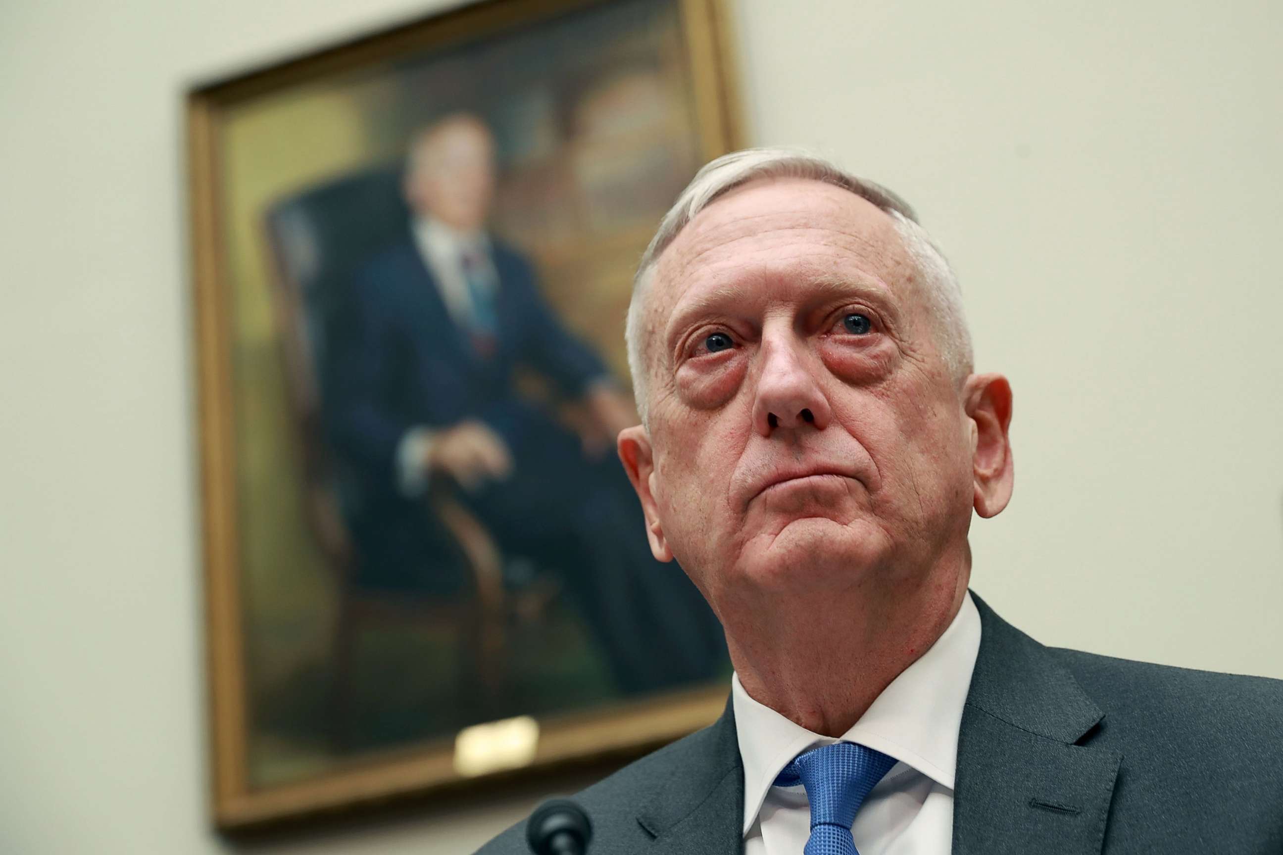 PHOTO: Defense Secretary James Mattis testifies before the House Armed Services Committee on Capitol Hill in Washington D.C., April 12, 2018. 