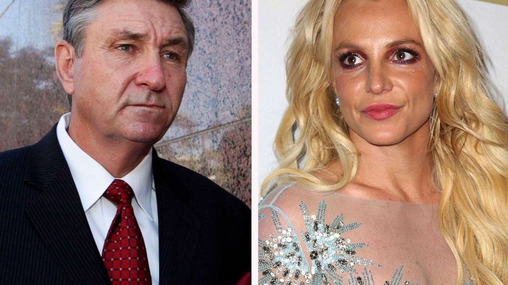 PHOTO: FILE - This combination photo shows Jamie Spears, left, father of Britney Spears, as he leaves the Stanley Mosk Courthouse on Oct. 24, 2012, in Los Angeles and Britney Spears at the Clive Davis and The Recording Academy Pre-Grammy Gala.