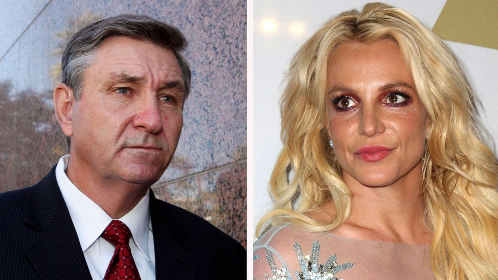 PHOTO: FILE - This combination photo shows Jamie Spears, left, father of Britney Spears, as he leaves the Stanley Mosk Courthouse on Oct. 24, 2012, in Los Angeles and Britney Spears at the Clive Davis and The Recording Academy Pre-Grammy Gala.