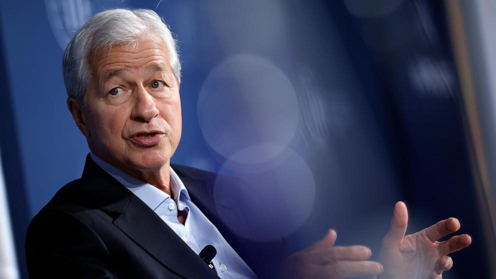 PHOTO: JPMorgan Chase CEO Jamie Dimon speaks at The Institute of International Finance annual membership meeting at the Ronald Reagan Building, Oct. 24, 2024, in Washington.