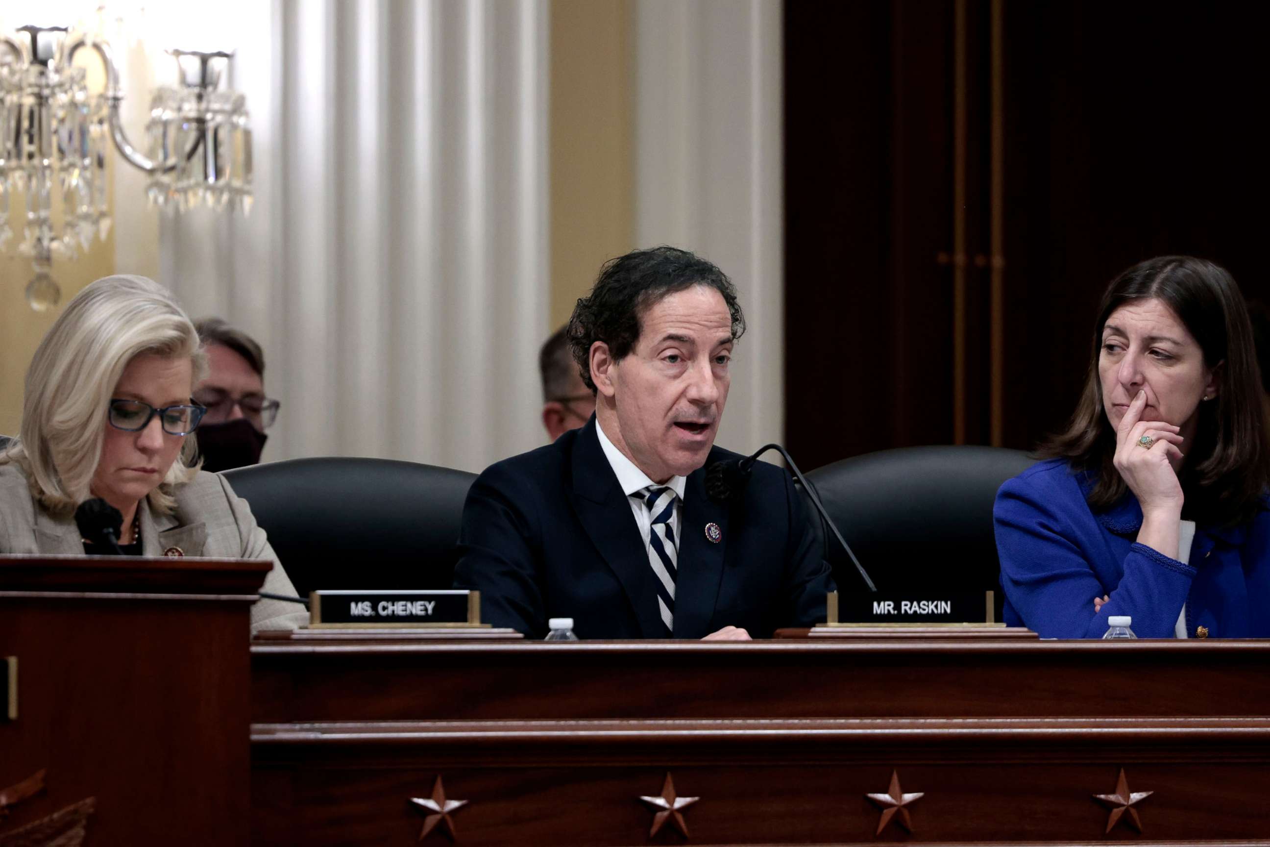 PHOTO: In this Dec. 13, 2021, Rep. Jamie Raskin speaks during a business meeting with the select committee investigating the January 6 attack, on Capitol Hill in Washington, D.C.