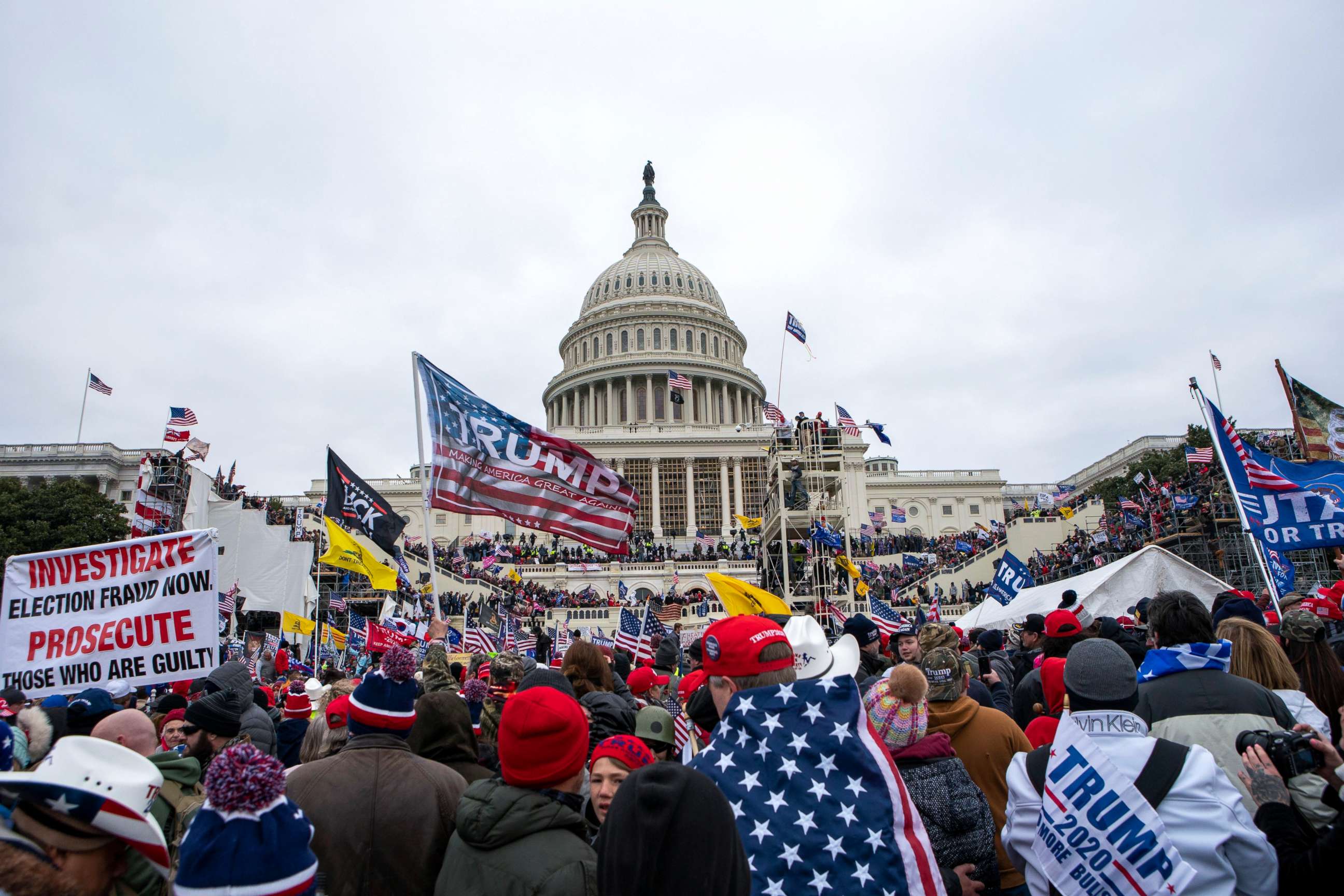 PHOTO: Rioters loyal to President Donald Trump rally at the U.S. Capitol in Washington on Jan. 6, 2021.