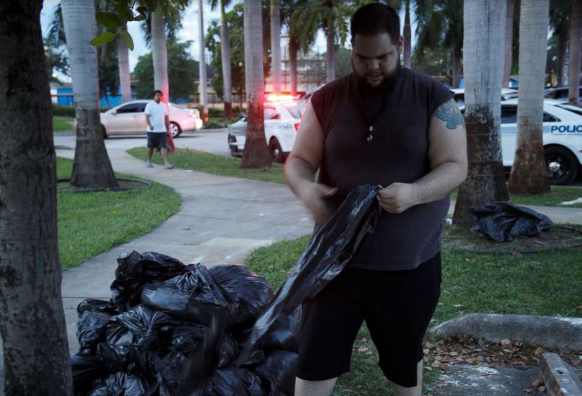 PHOTO: Miami resident Jan-Michael Medina is hunkering down in the city during Hurricane Irma.