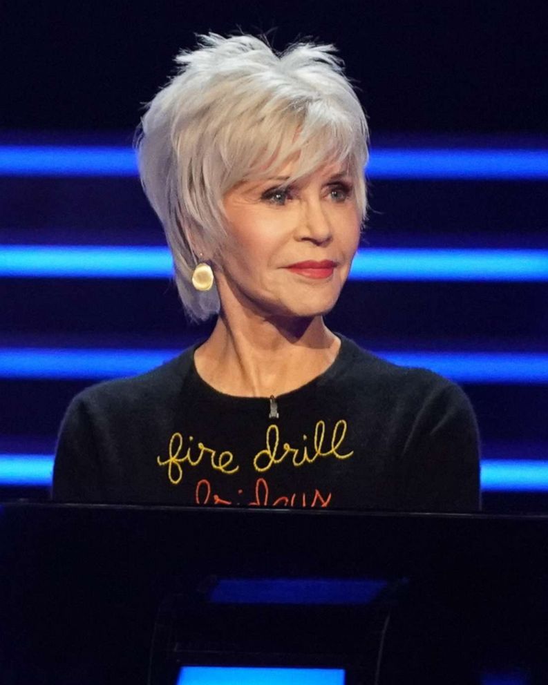 PHOTO: Jane Fonda takes the stage during a charity episode of "Who Wants to Be A Millionaire" which aired April 22, 2020.