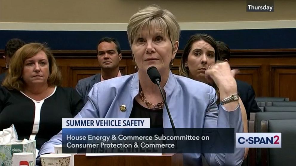 PHOTO: Janette Fennell from KidsandCars.org speaks in front of a House Energy and Commerce Consumer Protection and Commerce Subcommittee hearing about the dangers of hot cars in Washington, May 23, 2019.