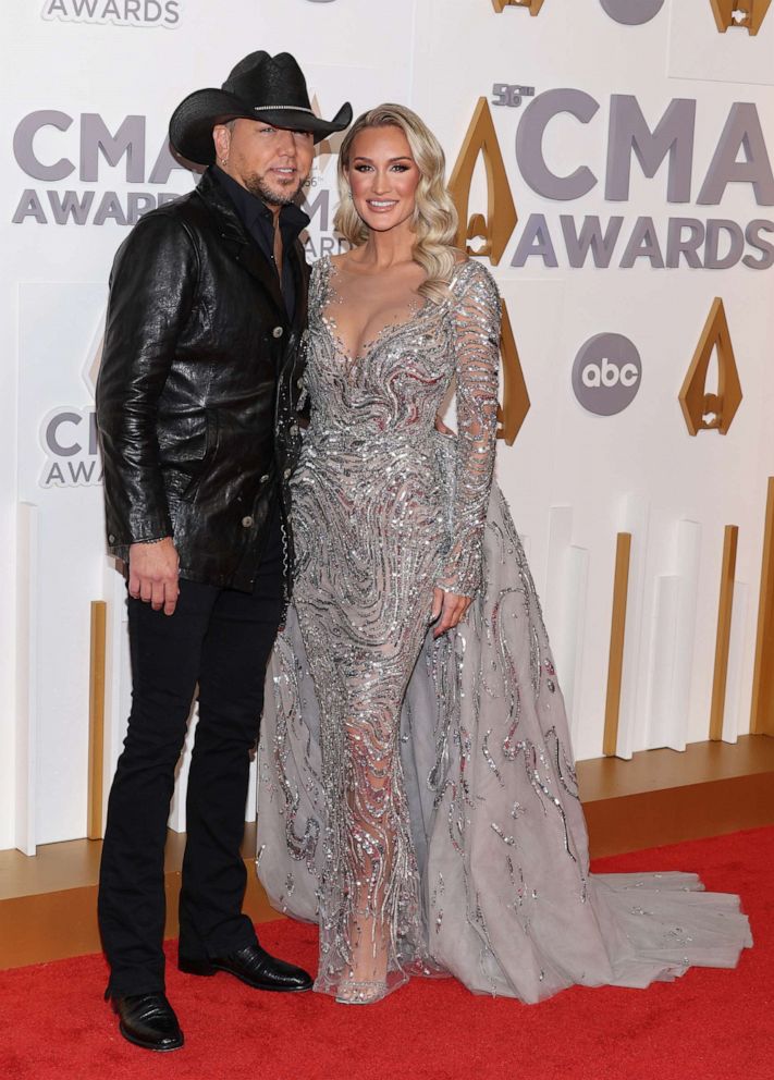 PHOTO: Jason Aldean and Brittany Aldean attend The 56th Annual CMA Awards at Bridgestone Arena on Nov. 9, 2022, in Nashville, Tenn.